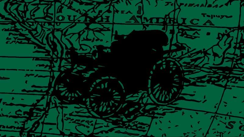 Decorative background - map with old car