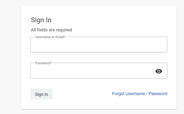 Sign in popup box