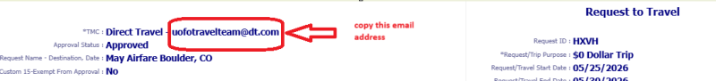 Screenshot example of email option